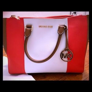 Michael Kors Two-Tone Large Leather Satchel